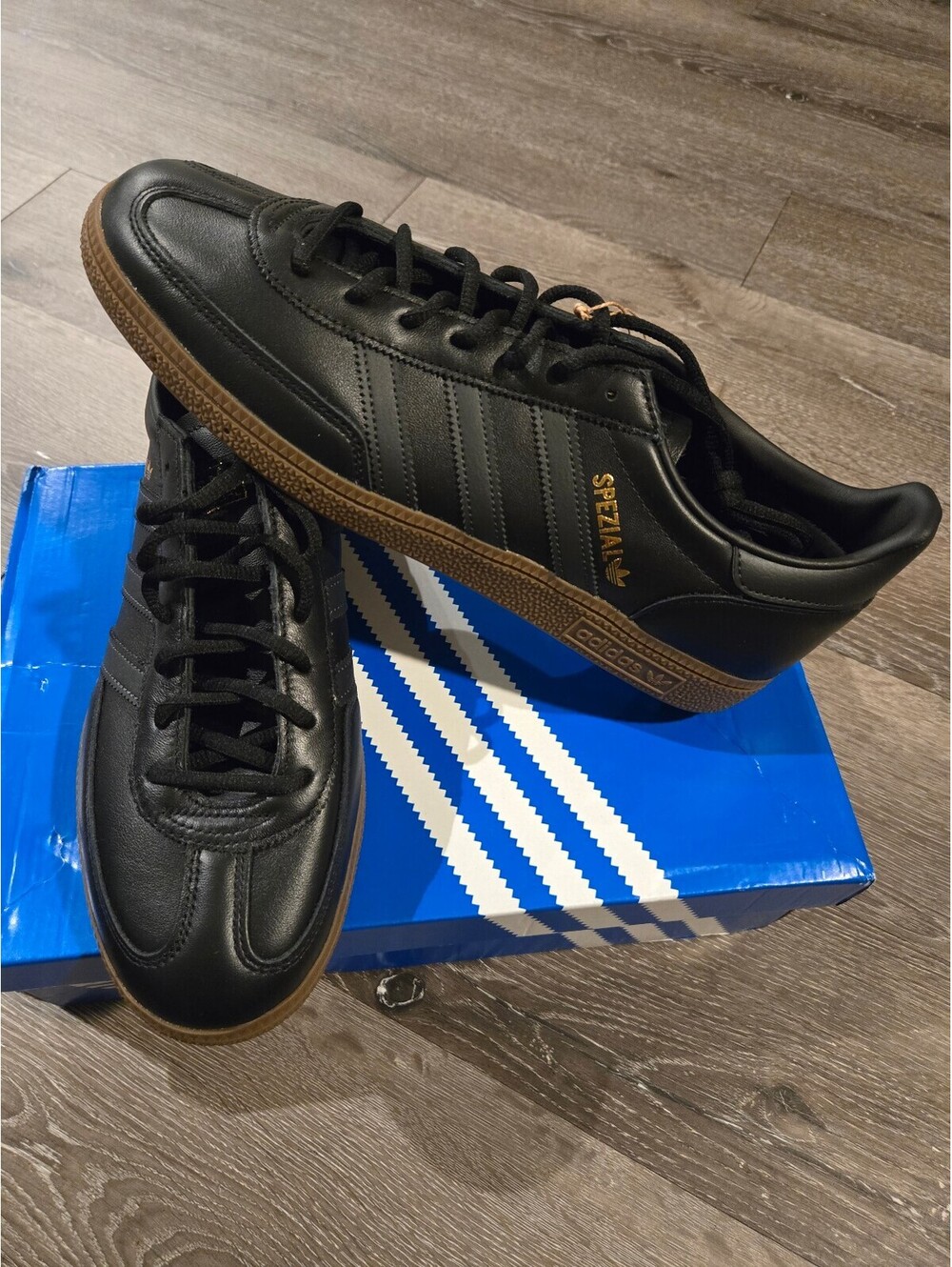 Adidas Handball Spezial Core Black Carbon Metallic Gold Men Size 11.5 JS3868